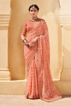 Baby Pink Georgette Embroidery Border Saree