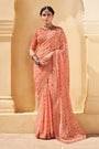 Baby Pink Georgette Embroidery Border Saree