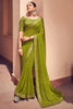 Green Bandhani Design Silk Saree With Embroidery Work Blouse