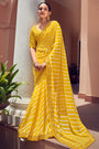 Yellow Georgette Embroidery Border Saree
