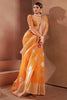 Orange color modal Silk With Silver Zari Weaving Sari With Matching Blouse