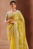 Lemon Yellow color modal Silk With Silver Zari Weaving Sari With Matching Blouse