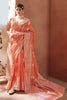 Peach color modal Silk With Silver Zari Weaving Sari With Matching Blouse