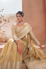 Beige color modal Silk With Silver Zari Weaving Sari With Matching Blouse
