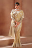 Beige color modal Silk With Silver Zari Weaving Sari With Matching Blouse