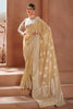 Beige color modal Silk With Silver Zari Weaving Sari With Matching Blouse