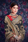 Beauty Black Leheriya zari Weaving Soft Silk Saree With Heavy Pallu