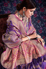 Violet Purple Leheriya zari Weaving Soft Silk Saree With Heavy Pallu