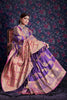 Violet Purple Leheriya zari Weaving Soft Silk Saree With Heavy Pallu