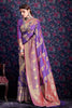 Violet Purple Leheriya zari Weaving Soft Silk Saree With Heavy Pallu