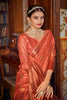 Latest Orange Banarasi Copper Tissue Silk Saree