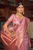 Latest Peach Banarasi Copper Tissue Silk Saree