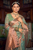 Latest Tea Green Banarasi Copper Tissue Silk Saree