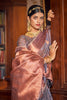 Latest Elephant Gray Banarasi Copper Tissue Silk Saree