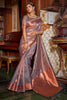 Latest Elephant Gray Banarasi Copper Tissue Silk Saree