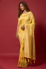 Yellow Soft Silk Saree With Beautiful Minakari Weaving Work