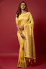 Yellow Soft Silk Saree With Beautiful Minakari Weaving Work