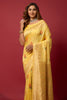 Yellow Soft Silk Saree With Beautiful Minakari Weaving Work