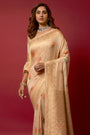 Bisque Cream Soft Silk Saree With Beautiful Minakari Weaving Work