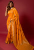 Orange Soft Silk Saree With Beautiful Minakari Weaving Work