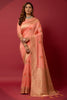Peach Soft Silk Saree With Beautiful Minakari Weaving Work