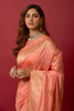 Peach Soft Silk Saree With Beautiful Minakari Weaving Work