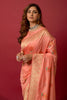 Peach Soft Silk Saree With Beautiful Minakari Weaving Work