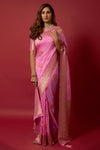 Pink Soft Silk Saree With Beautiful Minakari Weaving Work