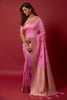 Pink Soft Silk Saree With Beautiful Minakari Weaving Work