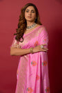 Pink Soft Silk Saree With Beautiful Minakari Weaving Work