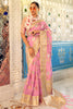Baby Pink Soft linen Silk Saree With Blouse