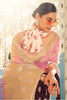 Baby Pink Soft linen Silk Saree With Blouse