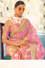 Baby Pink Soft linen Silk Saree With Blouse