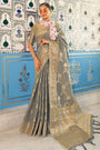 Grey Soft linen Silk Saree With Blouse