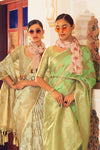 Vanilla Yellow Soft linen Silk Saree With Blouse