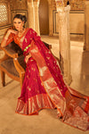 Latest Pink Colour Tissue Silk With Fancy Tassels Saree