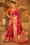 Latest Pink Colour Tissue Silk With Fancy Tassels Saree