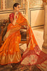 Latest Orange Colour Tissue Silk With Fancy Tassels Saree