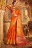 Latest Orange Colour Tissue Silk With Fancy Tassels Saree