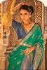 Latest Green Colour Tissue Silk With Fancy Tassels Saree