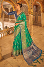 Latest Green Colour Tissue Silk With Fancy Tassels Saree