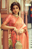 Peach Soft Tusser Weaving Saree