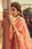 Peach Soft Tusser Weaving Saree