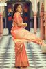 Peach Soft Tusser Weaving Saree