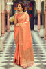Peach Soft Tusser Weaving Saree