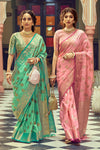 Green Soft Tusser Weaving Saree