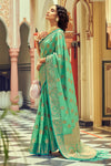 Green Soft Tusser Weaving Saree