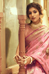 Pink Soft Tusser Weaving Saree