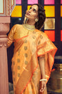 Orange Soft Tusser Weaving Saree