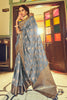 Grey Soft Tusser Weaving Saree
